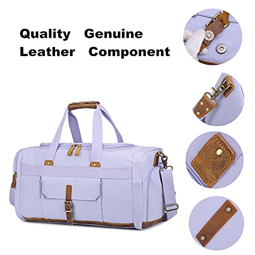 Bluboon Weekender Overnight Duffel Bag With Shoes Compartment For Women Men Canvas Weekend Travel Tote Carry On Bag (Purple) #TOP1