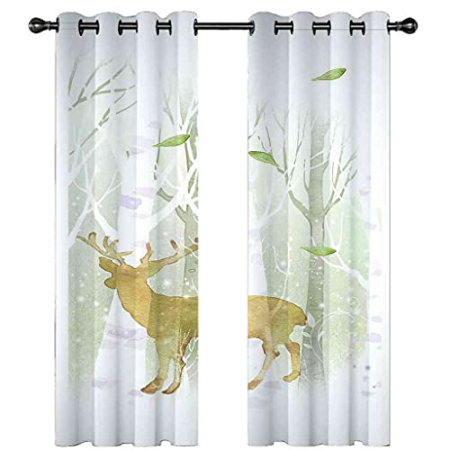 Rideau occultant isolant haut de gamme motif forêt 3D