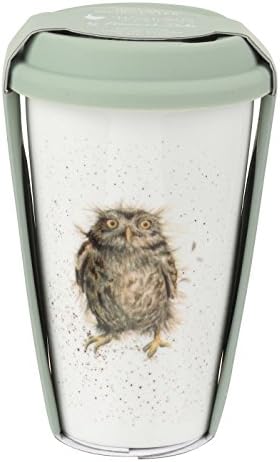 Wrendale WNKD78753-XW Travel Mug (Owl), Porcelain Multi Coloured, 9.5 x 9.5 x 15 cm
