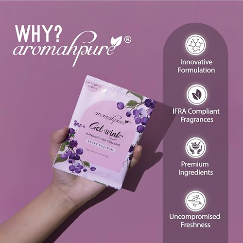 Image of Aromahpure Gel Wink Hanging Car Perfume | Long-Lasting Gel Based Car Air Freshener | Car Accessories | Last Up to 30 Days (Berry)