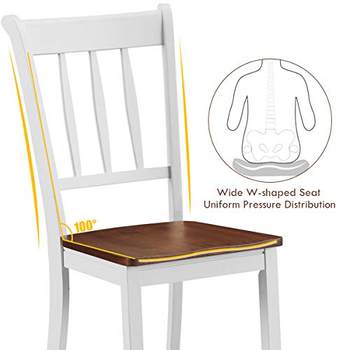 image for Giantex Solid Wood Whitesburg Dining Chairs, Set of 4, Spindle Back, W
