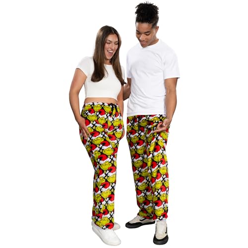 MJC Grinch All Over Santa Hat Christmas Pajamas Lounge Pants4