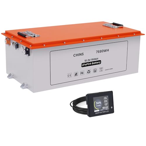 CHINS Smart LiFePO4 Battery Bluetooth 48V 150AH Lithium Battery Perfect