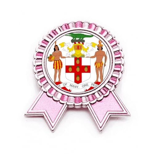 Broche emblème nord Jamaïque rose taille M accessoire métal pour veste femme