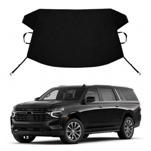 Image of Suburban Custom Windshield Cover for Ice and Snow Chevrolet /Chevy Suburban Heavy Duty 600D Oxford Fabric Windshield Protector Fit Waterproof Frost Snow Cover Winter Car Accessories
