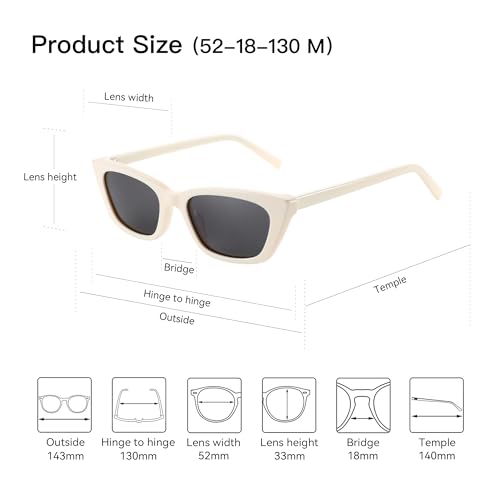 ZENOTTIC Trendy Polarized Women Sunglasses: Retro Narrow Cateye Shades for Ladies - Sun Glasses with UV400 Protection4