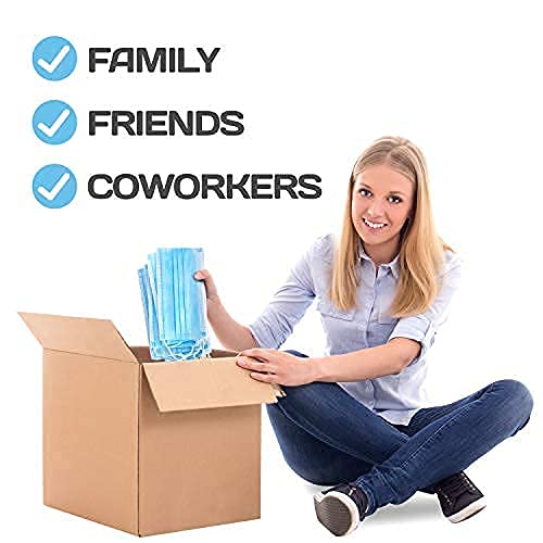 Disposable Face Mask - Blue Disposable Face Mask | Breathable Protective 3-Ply Comfortable Nose/Mouth Coverings For Home & Office | Elastic Ear Loop 3-Layer Safety Shield For Adults/ Kids | 50 Pack Ships From Usa #TOP1