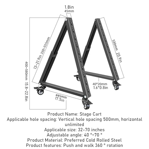 Soporte móvil para TV de 32-70 pulgadas ajustable en ángulo miniatura 3