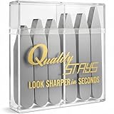 Quality Stays 52 Metal Collar Stays, Stainless Steel Dress Shirt Collar Inserts, 4 Sizes with Storage Case