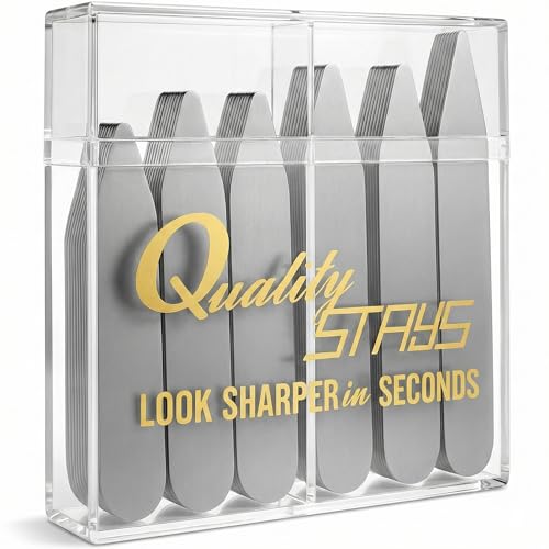 Quality Stays 52 Metal Collar Stays, Stainless Steel Dress