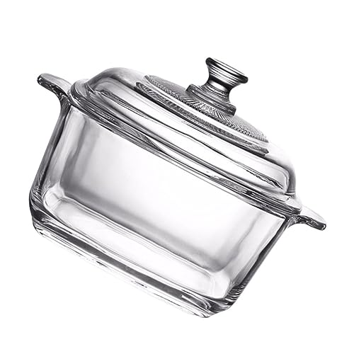 LIGIGWASH 1pezzi Ciotola Di Vetro Con Coperchio Per Conservazione Della Frutta Ciotola Delicata Con Manici Per Cibi Caldi Utilizzabile Per Insalate Frutta Ecc Adatto Per Uso Domestico e Rist