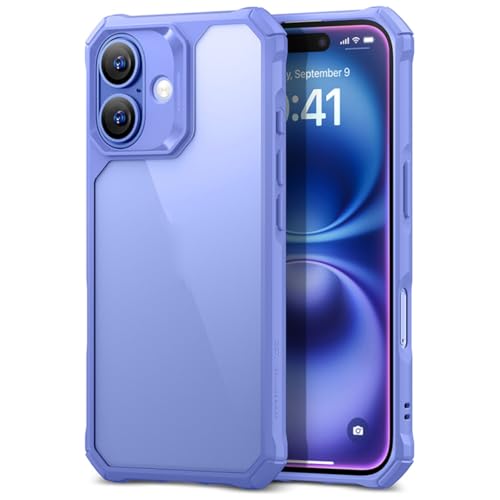 Coque compatible avec iPhone 15 Pro Max bleu transparent antichoc de qualité militaire