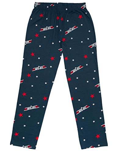 Top Gun Mens Pajamas Adults Fighter Movie Logo T-Shirt Trousers Pjs Set4