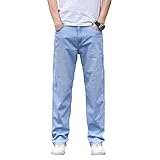 All-Match-Freizeit Huntrly Herren Jeans Sommer Trend Dünne Jeans Mode All-Match Lässig Lose Große Gerade Hosen 33W