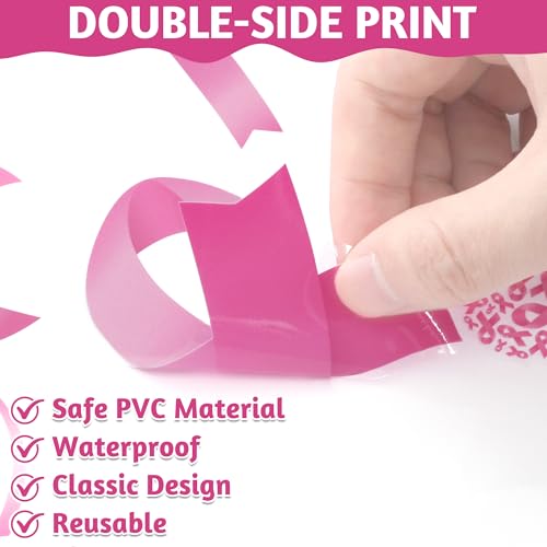 Image of 9 Sheets Breast Cancer Awareness Window Clings, 79 Kinds of Pink Window PVC Stickers for Pink Ribbon Decorations, Hope Fight Cancer Theme Windows Decals for Glass Home Decor Supplies