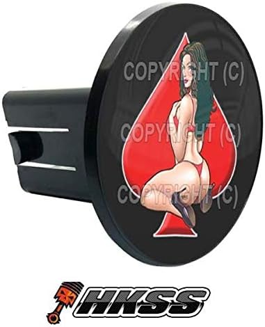 Universal Class 2 3 Tow Hitch Receiver Insert Cover Plug for Girl RED Spade 4D7 Model-PYT-8888-3647