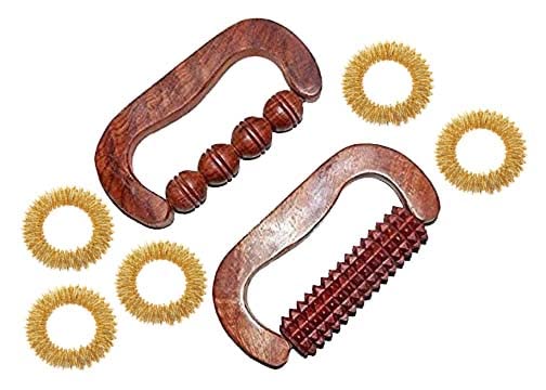 AB CRAFT wooden hand set Acupressure Reflexology Tools for Stress Finger Ring Back Body Pain Relief Massager (B0BKXZ3HS1) Amazon Price History, Amazon Price Tracker