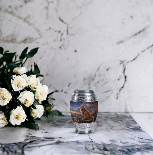 Image of Enigmatic Pet Urn Cat Urns for Ashes - Small Urn - Ash Keepsake - Urns for Human Ashes Adult Female - Cremation Urns Adult - Funeral Urn Ashes (Size - 3inch,4pcs)