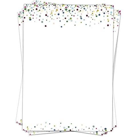 50 Blatt Briefpapier | Konfetti Look Bunt Cover