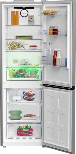 Beko B5RCNE365HXB vrijstaande koel-vriescombinatie, grote koelkast, 316 l, NoFrost, Smooth Fit: 90 graden deuropening, 3 vriesladen, HarvestFresh, deuralarm, roestvrijstalen look - Image 5