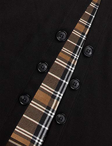 Bebonnie Long Tunic Tops For Women To Wear With Leggings,Ladies Tops Plus Size Cowl Neck Holiday Winter Office Work Tunics Sweaters Cotton Sweatshirts Plaid Swing Flared Maternity Shirts Black 3 Xxl #TOP3