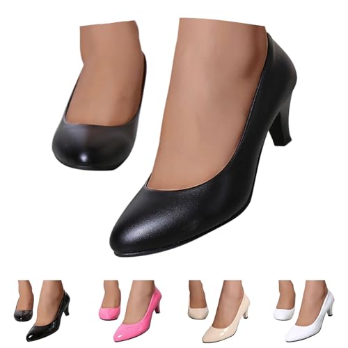 Dasongff Chaussures à Talon Classiques pour Femme Escarpins Petit Talon en PU Confortable Femmes Escarpins Chaussures à Talon Haut Chaussures Classiques pour Dame Mariage Bureau