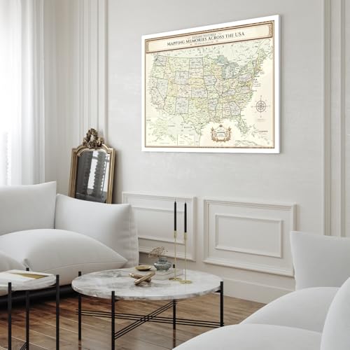 Image of DECORARTS - Oversized Push Pin Travel Map USA, Extra Large US Maps for Wall, Colorful United States Pin Board Canvas, Giclee Print, Handcrafted in USA, 40x30''