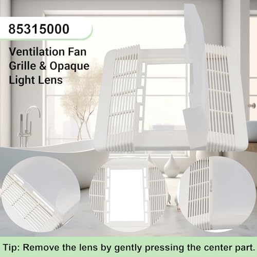 Tapa de ventilador de baño 85315000, rejilla y lente de reemplazo para extractores Br-oan-Nut-one modelos 663, 663N, 663FL, 663L, 663LN, 669L, 669LN, 669FN, 763RL, 763RLN, 770F, 769RL miniatura 3