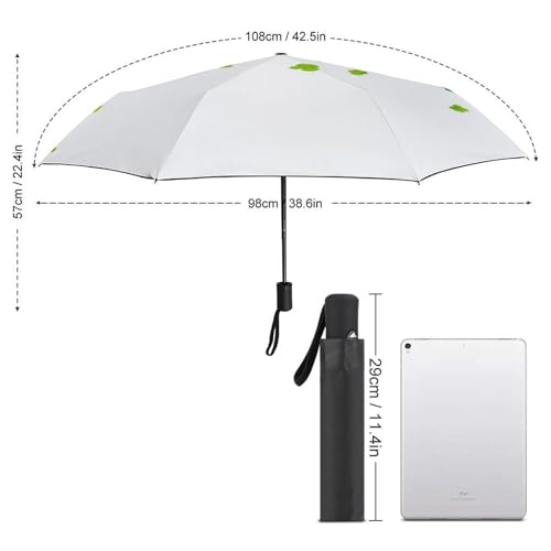 Parapluie trèfles Saint-Patrick pliant 3 volets vert et compact anti-vent
