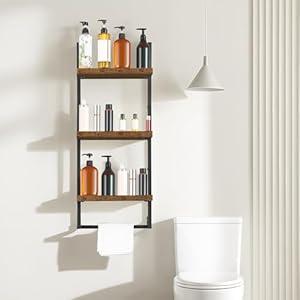 FUSUNBAO Floating Shelves, Wall Shelves for Living Room,Bathroom,Kitchen,Bedroom,3-Tier Shelves for Books/Storage/Wall Decor with 50lbs Capacity(Antique Brown 16inch) FUSUNBAO Floating Shelves Wall Shelves for Living RoomBathroomKitchenBedroom3 Tier Shelves for BooksStorageWall Decor with 50lbs CapacityAntique Brown 16inch