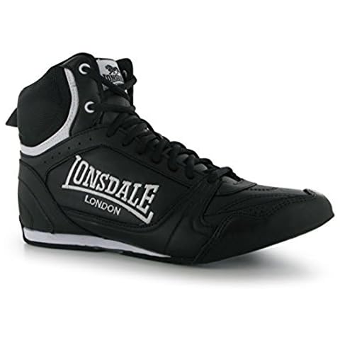 Lonsdale Kids Bout Jnr Boys Boxing Boots Lace Up Sport Shoes Trainers Footwear Black/White UK 5 Cover