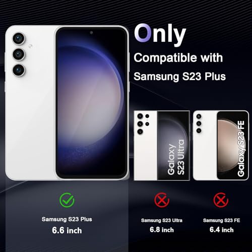 Image of Case for Samsung Galaxy S23 Plus 5G, Military Grade Drop Protection Phone Case, Yellowing Resistant, Anti-Scratch Hard PC Back, Shockproof Hard Ultra-Thin Protective Cover, Clear
