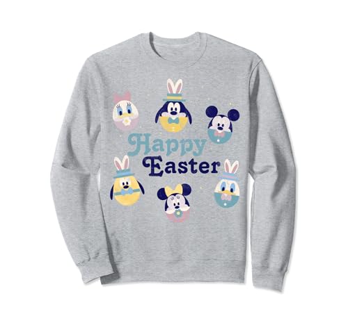 Sweat Mickey Disney de Pâques avec motifs d'œufs colorés pour adulte