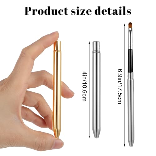 2 Stück Doppelendiger Lippenpinsel lippenstift pinsel Lip Liner Konturpinsel Einziehbare Lippen Makeup Pinsel lippenbürste Lippenstift Applikator für Lippenapplikator Concealer Werkzeug Silber Gold
