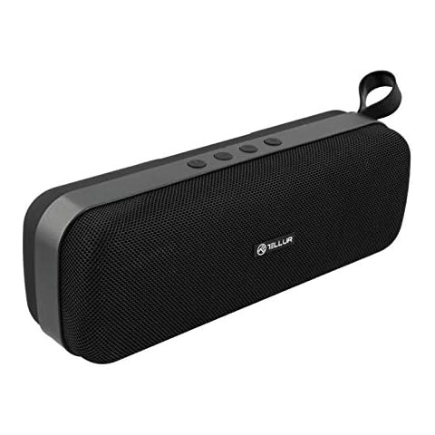 TELLUR Loop Portable Bluetooth Stereo Speaker, 10W, True Wireless Stereo Technology Enabled, FM Portable Radio Speaker, Hands-Free Function, USB, MicroSD/TF Slot, AUX Jack 3.5 mm Cover