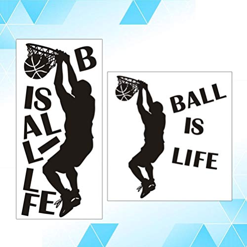 Adesivo de parede de basquete IMIKEYA em PVC Letra Ball is Life Wall Sticker Poster Tema de Basquete