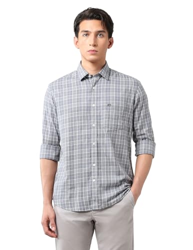 Image of Arrow Sports Men's Slim Fit Grid Tattersall Checked Shirt