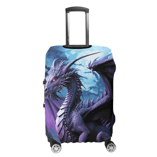 Purple Dragon Purple Moon Printed Luggage Cover Protector, Fits 18-32 Inch Luggage4