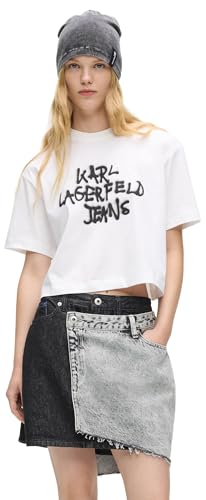 Karl Lagerfeld Jeans, Women's, Cropped Graffiti tee, Regular Fit...