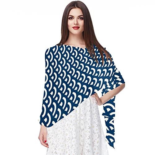 Foulard à rayures violettes blanches et bleues chic pour femme