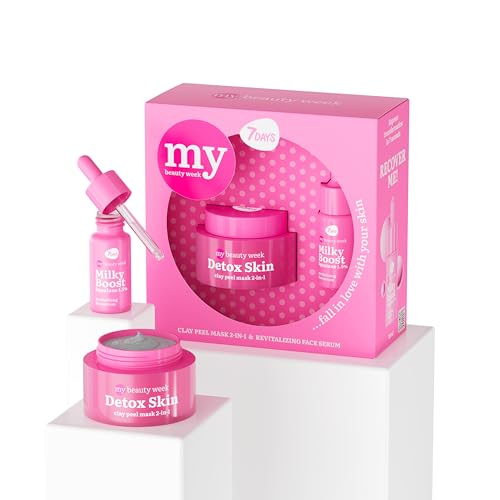 Conjunto de Cuidado de la Piel con Mascarilla de Arcilla y Sérum Facial con Escualeno - Conjunto de Regalo de Cuidado de la Piel Coreano para Mujeres y Adolescentes