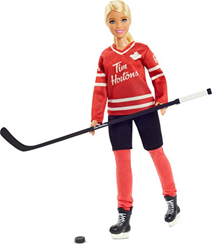 Muñeca Barbie Tim Hortons coleccionable con uniforme de hockey miniatura 1