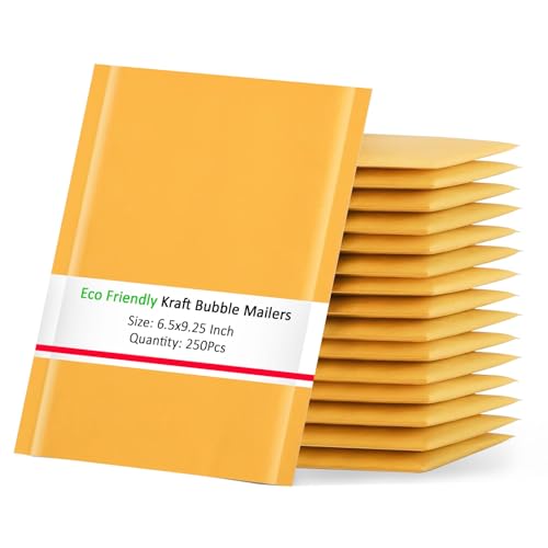 EIT Kraft Bubble Mailer | Strong Adhesion Padded Envelopes | Thick Bubble Envelopes | Waterproof Cushioned Bubble Mailers | Flap 1.5” Inch | Yellow (6.5W