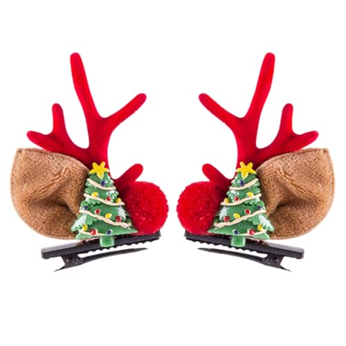クリスマス ヘアピン 鹿の角 ヘッドバンド 鹿の耳 ヘッドバンド かわいい トナカイ クリスマス ヘアクリップ クリスマスツリー ヘアアクセサリー 女の子用