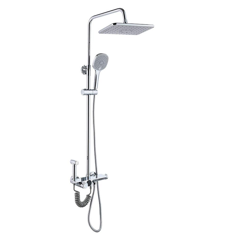 Amazon.com: GIUIN Bathroom Thermostatic Mixer Shower Set Rectangular Rain  Shower Led Display 3 Modes Hand Shower Waterfall Bath Taps with Shower with  Sprayer : Tools u0026 Home Improvement