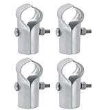 INBYME End Rail T Clamp, 4 Sets of Panel T Clamps, Chain Link Fence T Clamp, Pipe Connector Pipe Clamps for 'T' Clamps Into Pipe Fence Reinforcement, Bolts & Nuts Included (1-3/8' x 1-3/8')