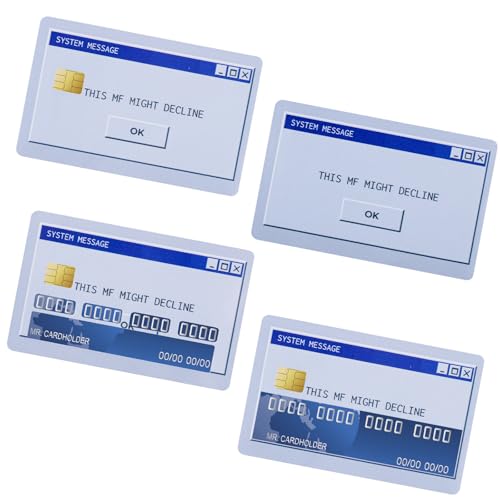 Gosknor 4uds This MF Might Decline Funda Adhesiva para Tarjeta Crédito, Sin Burbujas Delgada para Tarjetas Bancarias Resistente Agua para Tarjetas con Chip de Transporte para Funda de Tarjeta