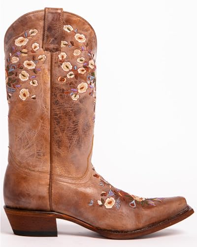 Shyanne Women's Maisie Floral Embroidered Western Leather Boot Snip Toe - Bbw2173
