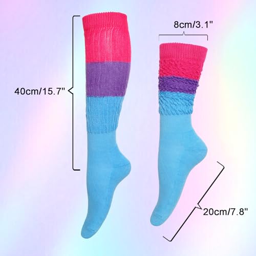 Image of Gvhntk Slouch Socks Women 80s 90s Scrunch Socks Extra Long Slouchy Sock Knee High Sock
