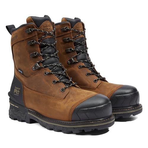 Timberland PRO Timberland PRO Men's Boondock HD 8 Inch Composite Safety Toe Waterproof Industrial Work Boot, Distressed Brown-2024 NEW, 10 M US